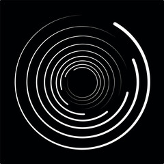 set of black thick halftone dotted speed lines. Speed lines in circle form. Geometric art. Design element for frame, logo, tattoo, web pages, prints, posters, templates, abstract vector background.