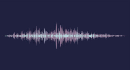 Abstract digital sound wave visualization with calming pastel hues on a deep indigo background