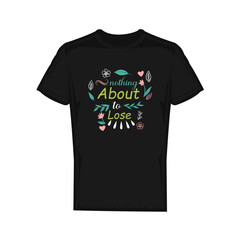 T-shirt mockup in white, gray and black colors. Think outside the box motivational t-shirt design typography. Blank t-shirt template with empty space for design