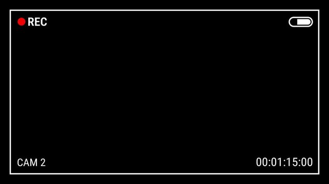 CCTV overlays - with timecode and record light, Camera Recording overlays,cam 2 , 4k video