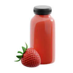 Strawberry juice 3d illustration