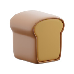 Sliced loaf of bread 3d illustration