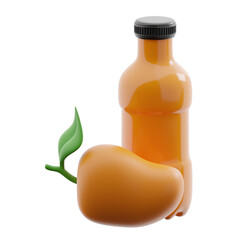 Mango juice bottle 3d illustration