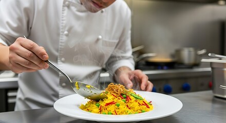 Chef Preparing Delicious Asian Dish.