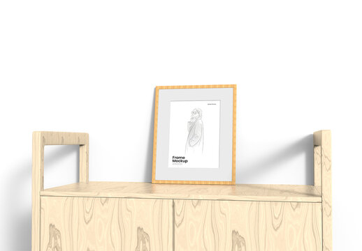 Wooden Picture Frame Mockup Template