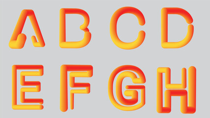 a colorful collection of capital letters a through h