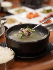 Korean food. Beef Bone Soup