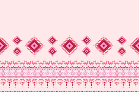 Ethnic Aztec abstract geometric oriental traditional embroidery seamless pattern. Native geometry decorative design for fabric, clothing, border decor, interior, wallpaper, background, texture, print