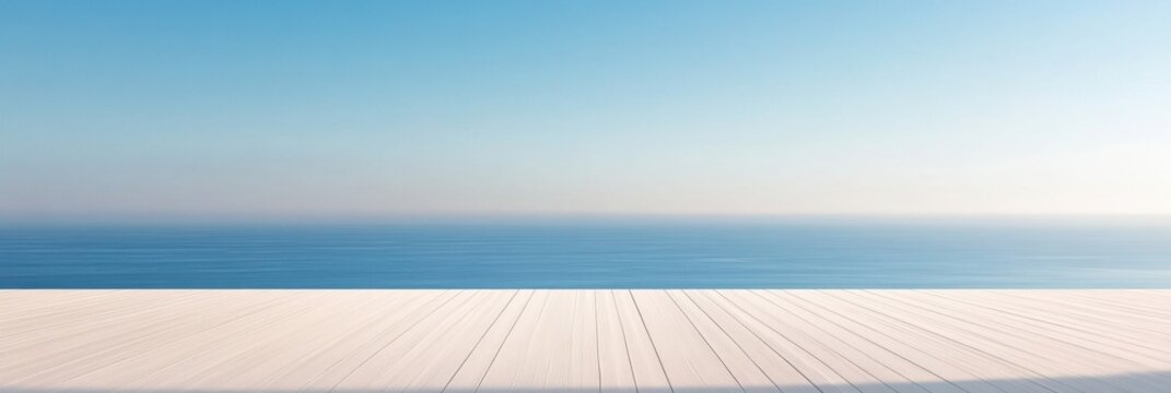 Tranquil ocean view with clear sky for relaxation and inspiration - Powered by Adobe