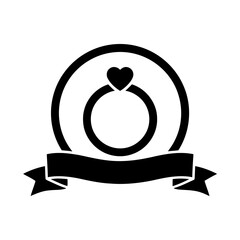 Vector art of wedding ring with heart for wedding invitation