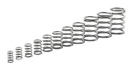 Rising stack of metal springs representing business growth and financial success