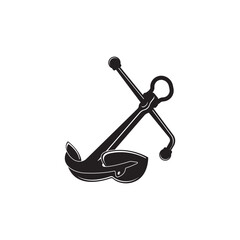 Anchor with rope wrapped around it, design element