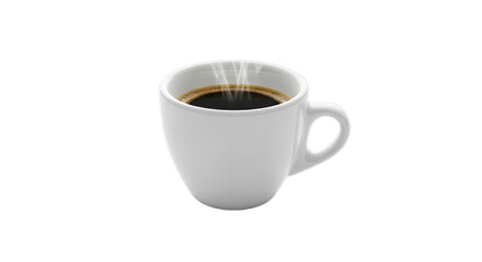 Obraz premium A steaming hot cup of black coffee isolated on a transparent background for morning energy and beverage concepts