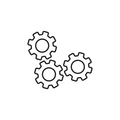 Connected Three Gear Settings Line Icons