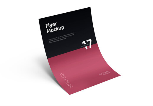 Floating Paper Flyer Mockup