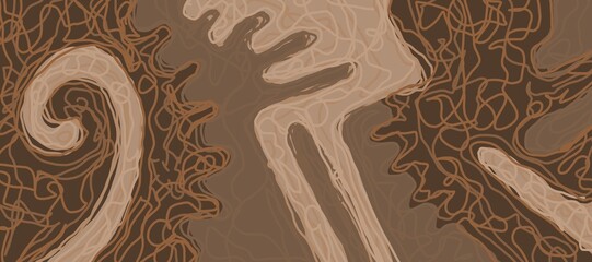 Abstract image for printing. Picture for modern interiors. The picture is painted by hand on a tablet. © neurostructure