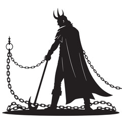 Black divine punishment Silhouette Vector, High Quality Illustration on White Background
