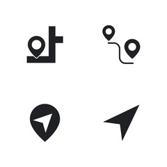 Filled Vector Icons Set for Mapping and Navigation