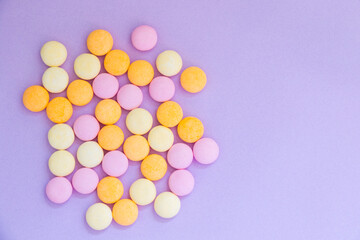 Candy on the colorful background