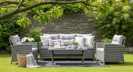 Elegant Outdoor Living A Stylish Gray Patio Set for Relaxation and Gatherings