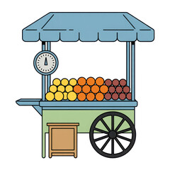 3d rendered illustration of a fruit stand cart isolated on transparent background