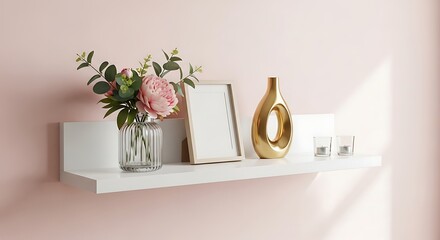 Elegant White Shelf Display Perfect for Home Decor and Adding a Touch of Sophistication to any Space