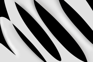Dynamic Black and White Abstract Stripes