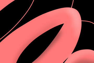 Dynamic 3D Abstract Pink Form on Black Background