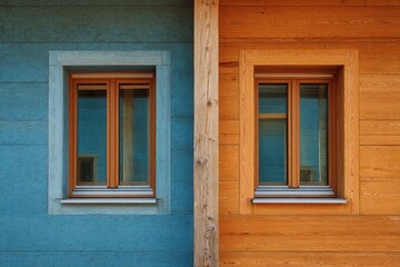 Fototapeta premium Fiberglass Windows. Detail of Eco-Friendly Architecture with Energy-Efficient Ventilation System