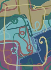 Minimal abstract image for printing. Picture for modern interiors. The picture is painted by hand on a tablet.