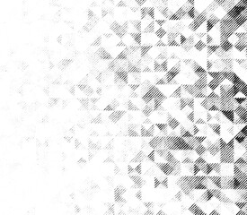 Abstract geometric pattern of overlapping triangles forming a gradient with diagonal halftone shading on a transparent background.