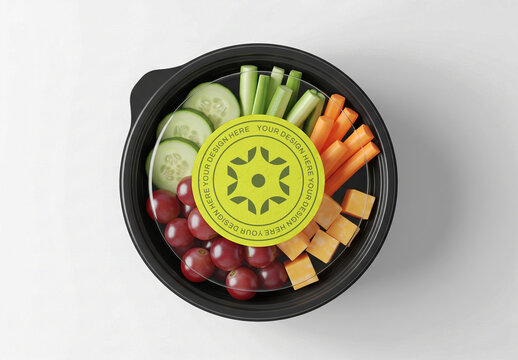 Transparent Plastic Food Box Container Packaging Mockup