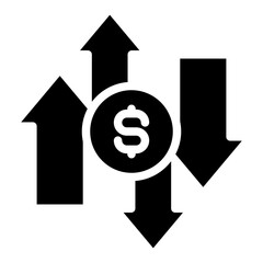 Cash flow icon glyph style vector illustration