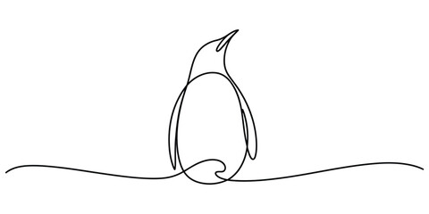 Single line drawing of a penguin © Bilas