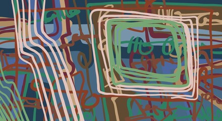 Abstract image for printing. Picture for modern interiors. The picture is painted by hand on a tablet. © neurostructure