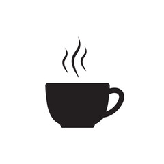 Clean and modern illustration of a coffee cup with steam rising perfect for cafe or beverage branding