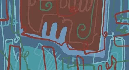 Abstract image for printing. Picture for modern interiors. The picture is painted by hand on a tablet. © neurostructure