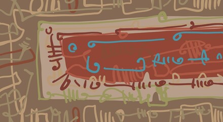 Abstract image for printing. Picture for modern interiors. The picture is painted by hand on a tablet. © neurostructure