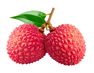 Whole Lychee with Leaf – Tropical Fruit PNG