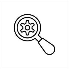Obraz premium Research icon. Concept of Business analysis and engine optimization in outline style. Used for logo, emblem, and web design. Vector Illustration on white background.