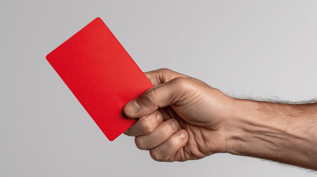 Man's Hand Holding a Red Card