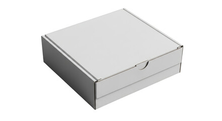Naklejka premium Simple closed white cardboard box on a plain surface for packaging and storage solutions illustration