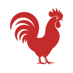 red rooster farm animal icon