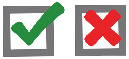 green check red cross icon set © graphixecho