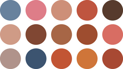 Earth Tone Color Palette – Warm Natural Shades of Brown, Terracotta, Clay, and Blue Vector Swatches for Design and Branding