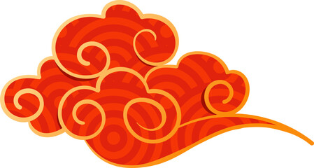 Chinese New Year Red Cloud Illustration