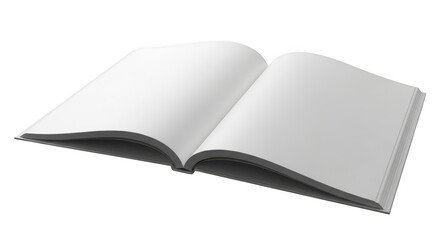 Open blank book with crisp white pages ready for content and ideas illustration