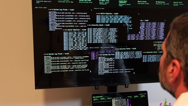 White Hat Cybersecurity Analyst Researcher Conducting Penetration Test for Corporate Networks - Concept