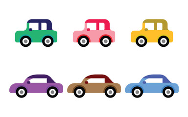 Colorful Toy Car Set, Cute Vehicle Illustration, Mini Car Vector Design