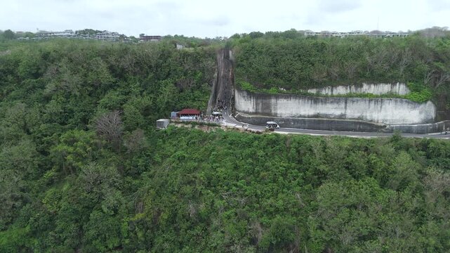 Dramatic Cliffside Road to Tanah Barak Beach, Bali, Indonesia